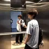 Novas Camisas Casuais Soltas de Manga Curta Bordadas Estilo Chinês Estilo Americano para Casais, Homens e Mulheres, Novas Blusas Estampadas de Manga Curta de Verão