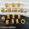 Espaciador de Rueda de Zirconia en Forma de Corazón Microincrustado de Diamantes de Color AB, Cuentas con Agujero Grande, Accesorios para Pulseras y Collares de Cuentas DIY