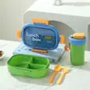 Marmita de Aço Inoxidável 304, Selada e Conserva Frescor, Caixa Bento Compartimentada para Refeição Leve, Marmita Portátil para Estudantes, Micro-ondas