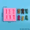 Molde para Decoración de Pasteles Colección de Animales DIY Jirafa Zorro Erizo Ardilla Fondant Chocolate Molde de Silicona
