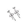 Pendientes de plata S925 con microincrustaciones de circonita y lazo encantador para mujer, elegantes, ligeros y de lujo, de alta calidad.