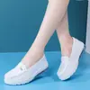 Zapatos de Enfermera de Mancha para Mujer Otoño Amortiguación de Aire Suela Suave Tacón de Cuña de Suela Gruesa Fondo Plano Cómodo Antideslizantes Zapatos de Trabajo Transfronterizos Envío Directo de Una Pieza
