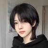Xingcheng Peruca Preto Marrom Unissex Cabelo Curto Liso Wolf Tail Série Japonesa cos Universal Mullet Head Neutral Full Head Cover