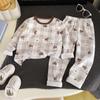 Conjunto de Roupa Íntima Infantil Outono e Inverno Bebê Lycra Algodão Roupas de Outono e Calça Comprida para Meninos e Meninas Roupa de Baixo Pijama Roupa de Casa Roupa Infantil