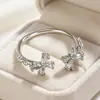 Anillo Brillante de Lazo de Diamante para Mujer 2023 Nuevo de Moda Diseño de Nicho Simple Moda Versátil Anillo para Mujer
