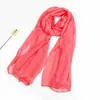 Bufanda de Otoño e Invierno Nuevo Estilo Coreano Bufanda Grande de Seda de Color Puro Toalla de Playa de Seda Artificial Bufanda de Chifón Plisado de Seda para Mujer