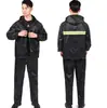 Conjunto de impermeable y pantalón de lluvia para motocicleta para montar, traje de dos piezas impermeable para repartidores, ropa exterior para montar para adultos hombres