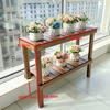 Mesa de Balcón Repisa de Ventana Ensanchada Mesa Estante para Flores de Madera Sólida Tipo Piso Pie Alto y Bajo Anticorrosión Estante de Almacenamiento de Una Capa Estante para Macetas