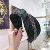 Accesorios para el cabello al por mayor coreanos con tiras de diamantes envueltas alrededor de diademas para mujer Diademas K-Style nuevas simples de tela de color puro de ala ancha