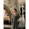 Douyin Otoño/Invierno Estilo Casual Pantalones de Pierna Ancha Otoño/Invierno + Conjunto de Moda Top Delgado Casual Moda Francesa