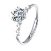Anillo de Diamante Mossan S295 Plata de Ley Anillo de Diamante Mossan para Mujer Anillo de Plata Xinghe de Seis Garras Anillo para Mujer Joyería Suministro en Vivo
