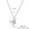 Collar de Conejo Personalizado de Acero de Titanio Hip-Hop Harajuku Colgante de Conejo Tridimensional de Moda para Instagram Cadena para Suéter de Hombre y Mujer