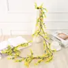 Simulación Enredadera de Forsythia Ratán al por Mayor Decoración de Techo de Ático de Hotel Flor Amarilla Pequeña Ratán