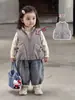Nova coleção de inverno: colete de algodão para meninas, estilo coreano doce e fofo com estampa floral, colete acolchoado para meninas pequenas, roupa de inverno para bebês meninas