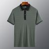 Conjunto de Seda de Hielo Manga Corta Verano Sensación de Hielo Camisa Polo Cuello Campana Estilo Delgado Papá Conjunto de Dos Piezas para Hombres de Mediana Edad y Mayores Conjunto Completo