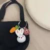 Pingente de Coelho da Sorte Coelho Fofo Feito à Mão Crochê Cenoura Coelhinho de Dinheiro Acabado Chaveiro DIY