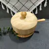 Venta al por mayor del fabricante Frasco de condimentos de bambú Caja de condimentos Salero de bambú con cuchara Exportación Amazon Almacenamiento de cocina Frasco de condimentos