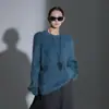 Suéter de Lana Polar de Punto Nuevo Estilo Otoño e Invierno, Suéter Cálido Holgado para Mujer, Suéter Grueso de Cachemira con Cuello Redondo, Estilo Perezoso
