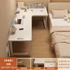 Escritorio de Esquina para Computadora Escritorio de Esquina para Dormitorio Hogar Mesa Integrada con Estantería Escritorio de Estudio para Estudiantes Escritorio de Oficina de Forma en L