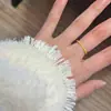 Mini Anel de Glitter Fino de Círculo Completo, Brilhante para o Dia a Dia, Anel Exquisito para Empilhar, Anel Simples Branco e Nobre, Ouro de Imitação