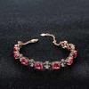 Pulseira de turmalina rosa imitação mais vendida desejo banhada a ouro rosa pulseira de trevo de cristal rosa luxo discreto pulseira de cristal rosa