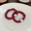 Ligas para el Cabello Delgadas~Accesorios para el Cabello de Perlas para Moño con un Toque de Lujo, Adornos para el Cabello Plisados, Cuerdas Versátiles para el Cabello de Uso Diario, Ligas Básicas para el Cabello