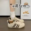 Zapatos Casuales de Suela Gruesa Estilo Nuevo 2026 para Mujer Estudiante Otoño con Cordones Estilo Coreano Versátiles Suela Suave Aumento Oculto de Altura Zapatos Blancos Zapatos de Plataforma
