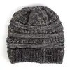 Gorro de lana para mujer, coleta, tejido, color, hilo variado, hilo de color, otoño e invierno europeo y americano, gorro pullover multicolor, gorro de copa hueca, transfronterizo