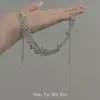 Brilho Estelar Estilo Coreano Novo Luxuoso Corrente de Clavícula Geométrica Totalmente Cravejada de Diamantes Moda de Alto Padrão Super Brilhante Colar de Strass