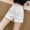 Pantalones cortos vaqueros negros para mujer, verano 2024, nuevos, de cintura alta, ajustados, adelgazantes, de talla grande, que combinan con todo, pantalones cortos de moda.