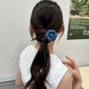 Pinza para el Cabello de Denim con Rosa Pinza Francesa Vintage Retorcida Disco para la Parte Trasera del Cabello Pinza para el Cabello Horquilla Elegante para Media Recogida Tocado