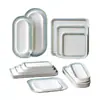 Pratos de Melamina para Restaurantes, Hot Pot, Pratos Retangulares para Churrasco, Pratos Comerciais de Imitação de Porcelana para Sushi