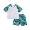 Mameluco de manga corta para niño con estampado estilo hawaiano, traje de escalada para bebé, ropa delgada de verano para salir de vacaciones para niño