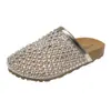 Medias Pantuflas Cerradas con Pedrería para Mujer, Nuevo Estilo Verano 2026, Zapatos de Malla Tejida, Sandalias Estilo Birkenstock con Suela Gruesa y Estrellas