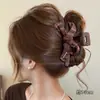 Pinza de Pelo Grande de Felpa Estilo Francés para Mujer, Sensación de Alta Gama, Adecuada para Cabello Grueso, Elegante Pinza de Tiburón Accesorio para el Cabello para la Parte Posterior de la Cabeza