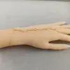 Pulsera de Dedo con Circonita de Moda Pulsera de Bolas de Acero Inoxidable Anillo de Mano Simple Cadena Pulsera Venta al por Mayor No