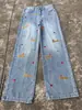 Jeans Anchos de Estilo Retro Americano para Mujer de Comercio Exterior, Novedad Verano 2025, Cintura Alta, Efecto Adelgazante, Pantalones Sueltos Caídos de Pierna Ancha para Mujer