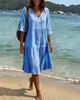 Vestido suelto de línea A con decoración de borlas en capas, modelo 2026, estación independiente europea y americana transfronteriza, vestido midi de vacaciones