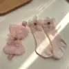 2026 Novo Produto Faixa de Cabelo com Flor de Laço Estilo Coreano Cor Lisa Algodão Meia até a Panturrilha Conjunto Combinado de Acessórios de Cabelo para Crianças