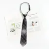 Estilo Universitario jk Corbata de Lazo Decorada Corbata Gris para Mujer Estilo Japonés Rayas Retro Camisa dk Estilo Cremallera para Hombre Gratis