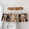 Ins Internet celebridade mesmo estilo pequeno saco de linho urso bolsa moda estudante feminina lancheira saco casual ombro saco