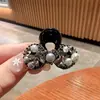 Pinza para el Cabello Pequeña de Lujo Ligero con Pedrería y Perlas para Mujer, Exquisita Mini Pinza de Tiburón Estilo Francés, Accesorio para el Cabello de Gama Alta para Commuter