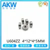 U604Zz Anel Interno Saliente em Ambos os Lados 4*12*4*5 Acessórios para Extrusora de Impressora Roda Guia com Ranhura em U Rolamento de Polia