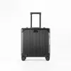 Maleta de trolley transfronteriza totalmente de aluminio de 18 pulgadas, de negocios, rueda giratoria silenciosa, equipaje de mano para viajar