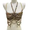 Cadena para el Cuerpo Hecha a Mano con Cuentas Transfronteriza, Top Halter de Perlas, Transmisión en Vivo de Discoteca, Ropa de Perlas para Chicas Atrevidas al por Mayor