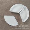 Plato Triangular de Cerámica, Plato de Frutas en Forma de Abanico, Plato de Almacenamiento Multiusos Curvado de Múltiples Lados, Plato de Tres Piezas para Entremeses Fríos