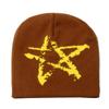 Gorro de punto invierno nuevo estrella de cinco puntas jacquard gorro de lana exterior cálido para montar protección para las orejas gorro de invierno para hombre y mujer