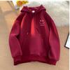 Suéter com capuz de rosto sorridente casual americano marca de moda Primavera e Outono Novo estilo preguiçoso uso de casal nicho blusa de frio roupas