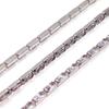 Cadena de garra de circonita rectangular vertical plateada de fábrica cadena de diamante blanco de base de cobre al por mayor accesorios para joyería zapatos ropa