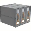 Amazon Caja de Almacenamiento Plegable de Tela Oxford de Cuatro Piezas para Sábanas con Cremallera Ventana Visible Gran Capacidad Portátil
